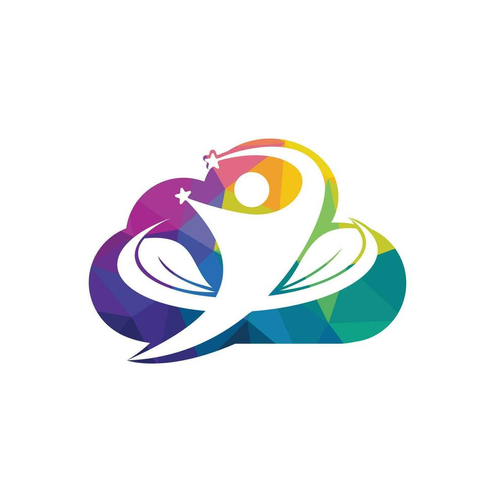 Human fitness and health vector logo design. Human Cloud Tree Logo Design. Family tree sign and symbol.