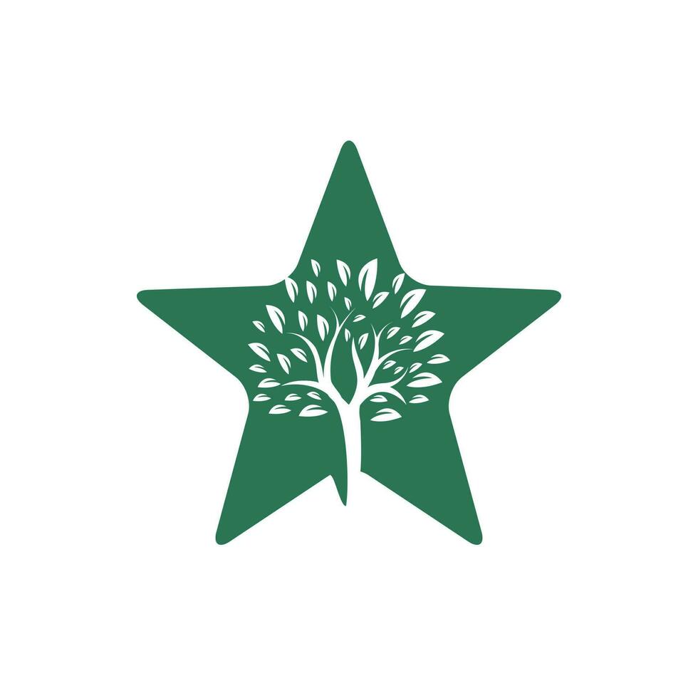 diseño del logotipo del árbol de estrellas. concepto de árbol único. vector