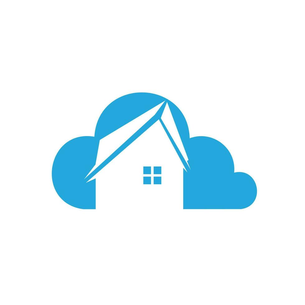 Modern cloud home vector design. Cloud storage home vector logo.