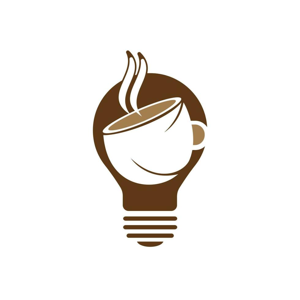 bombilla con plantilla de logotipo de taza de café. diseño de logotipo de idea de café plantilla vectorial. vector