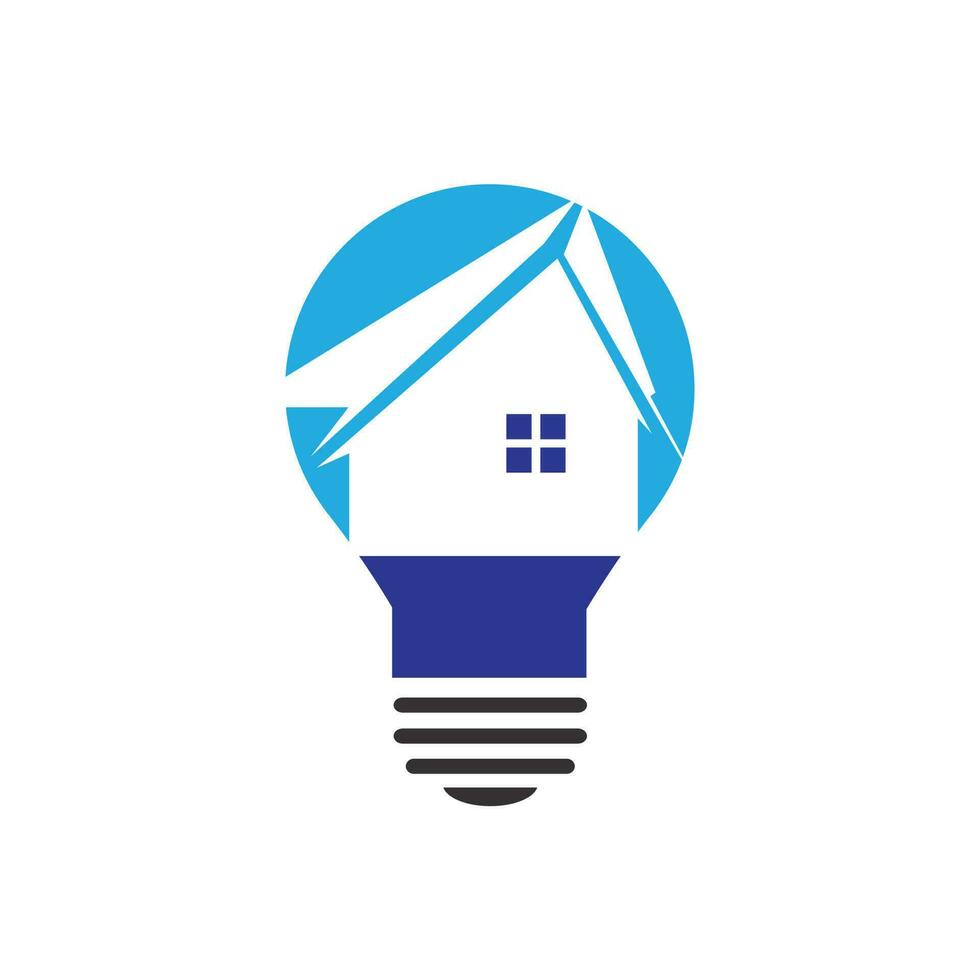 Smart house logo design. Light bulb with house logo. Concept for smart intellectual house. vector