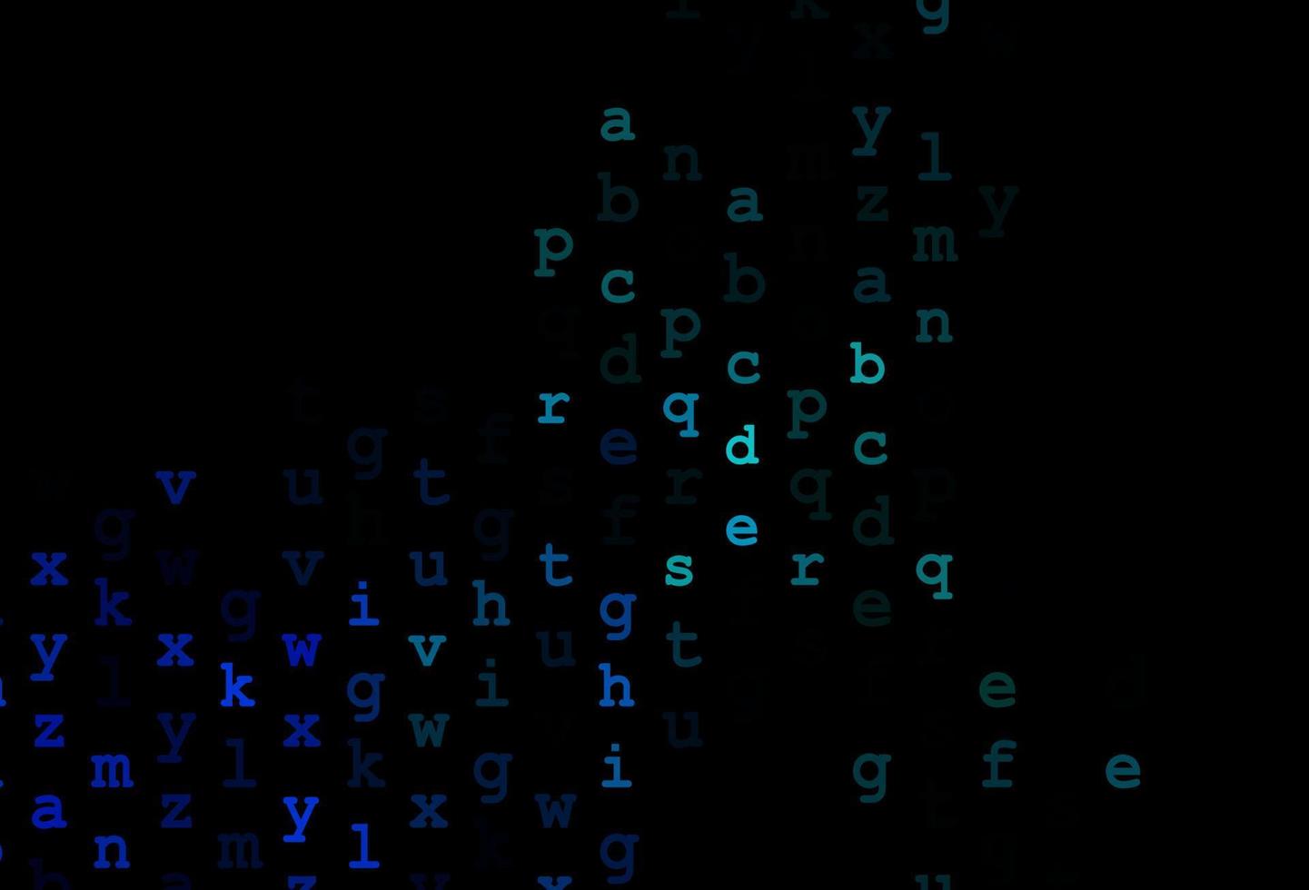 Fondo de vector azul oscuro con signos del alfabeto.
