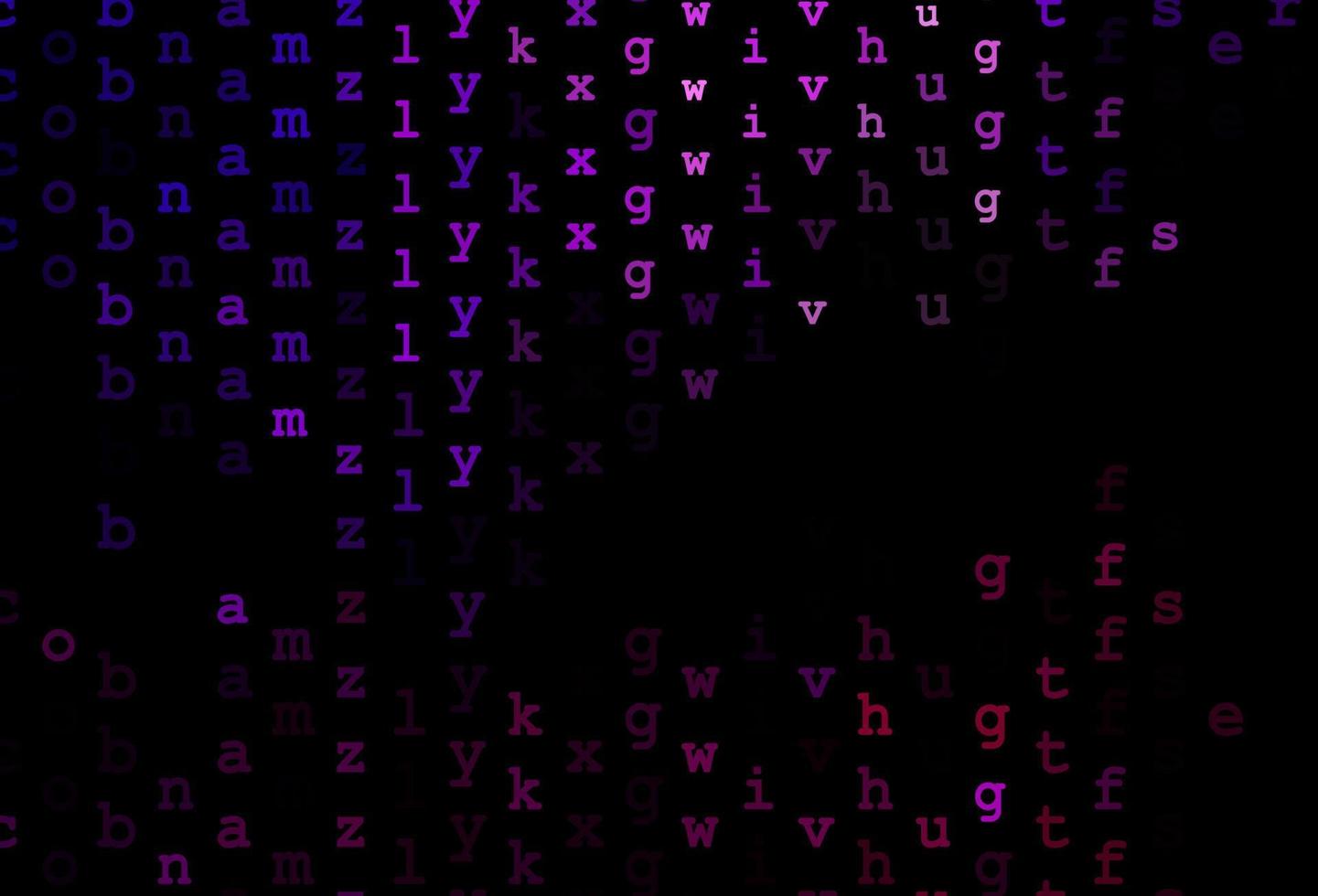 Dark purple vector texture with ABC characters.