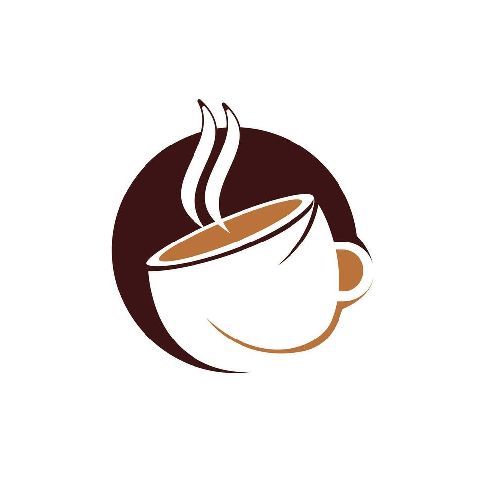 Coffee cafe vector logo design. Unique coffee cup icon logo template.