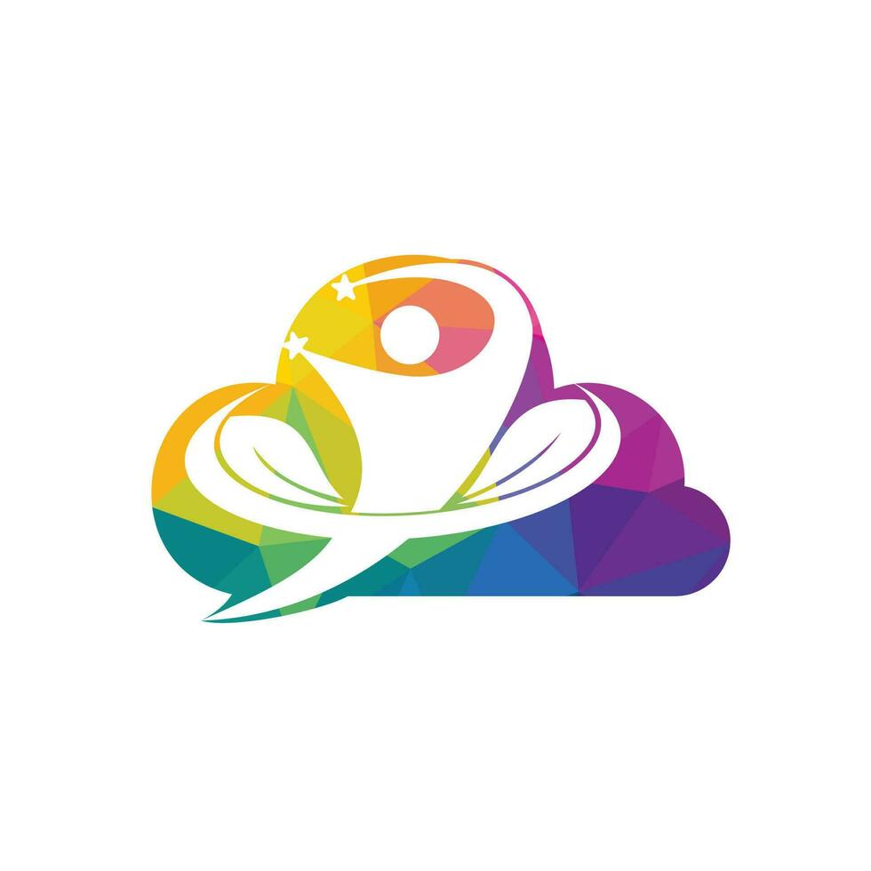 diseño del logotipo del vector de salud y fitness humano. diseño del logotipo del árbol de la nube humana. signo y símbolo del árbol genealógico.