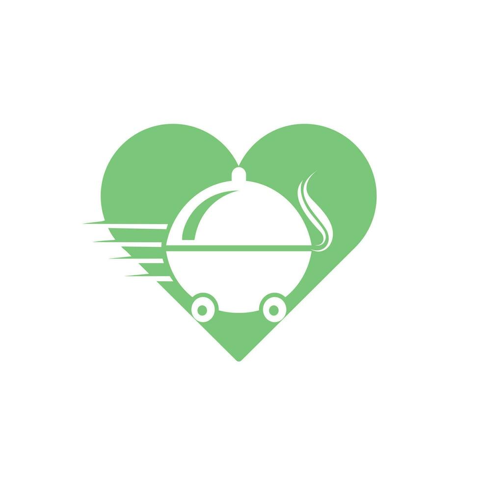 Food love delivery logo design. Fast delivery service sign. vector