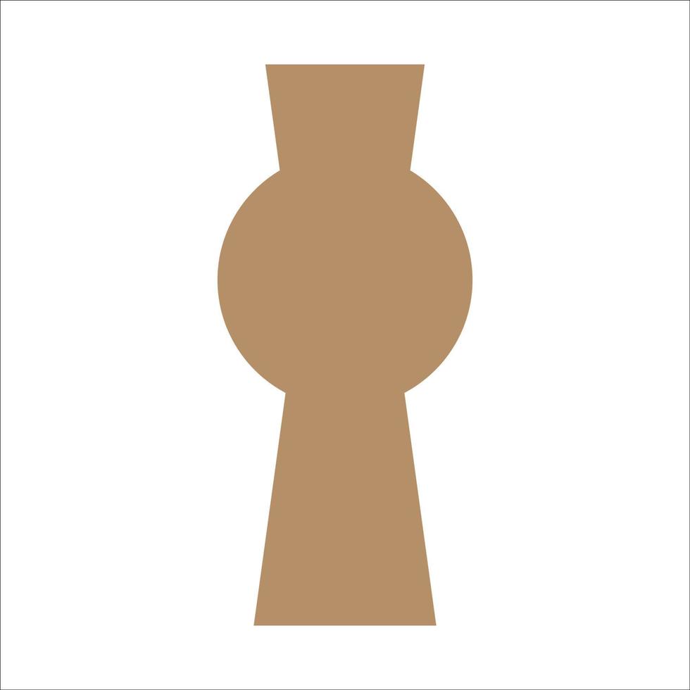 Vector illustration of modern ceramic vase. Single element in trendy boho style isolated on white background