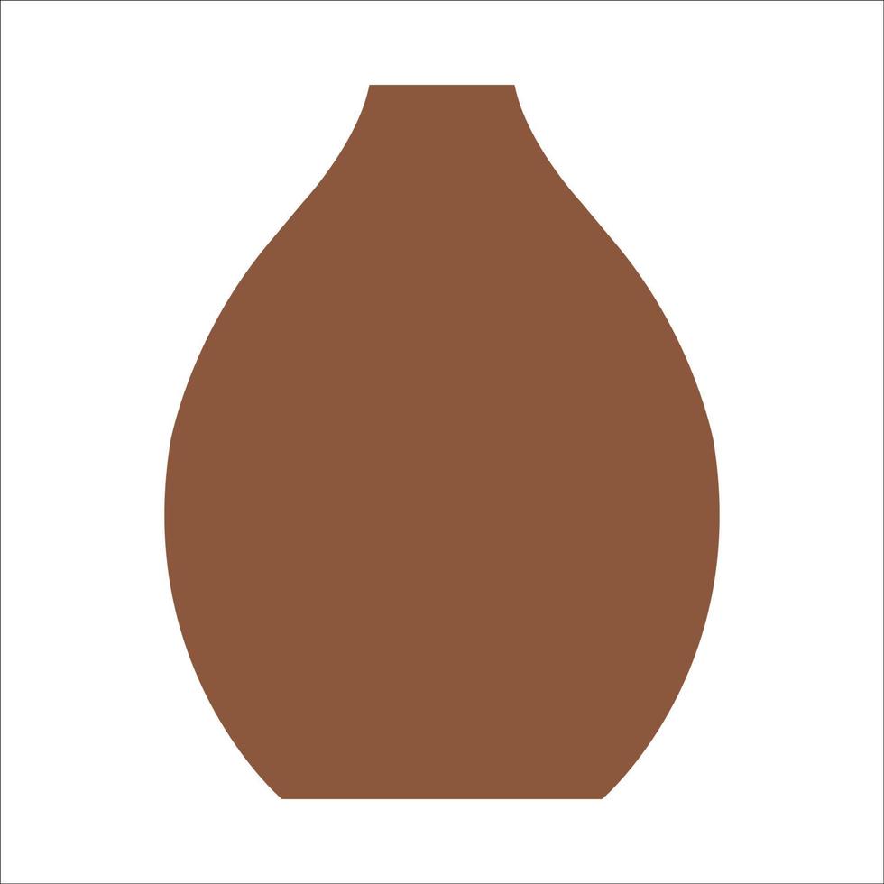 Vector illustration of modern ceramic vase. Single element in trendy boho style isolated on white background