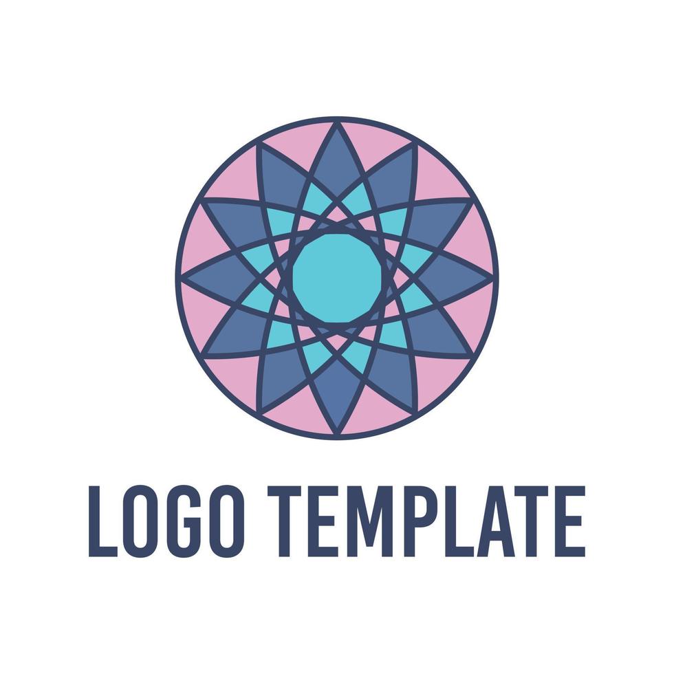 Geometric logo template. Oriental Islamic style. Stained glass. Vector Arabic ornamental symbol. Emblem for luxury products, boutiques, jewelry, oriental cosmetics, hotels, restaurants, shops, stors.