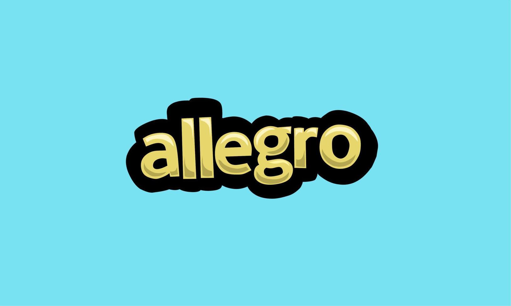 ALLEGRO writing vector design on a blue background