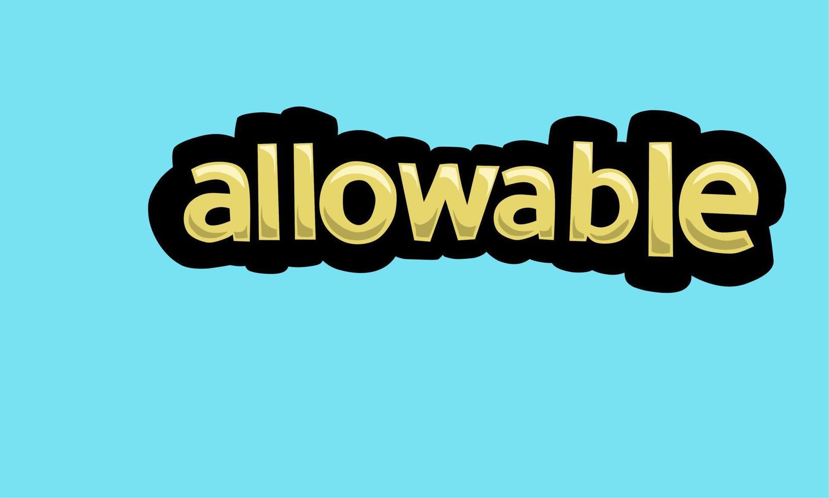 ALLOWABLE writing vector design on a blue background
