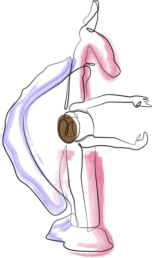 sketch of a woman in a dress ballet dancer line art continuous art watercolor icon girl vector