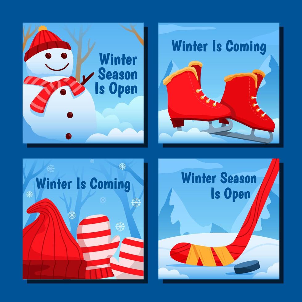 Welcoming Winter Season Template vector