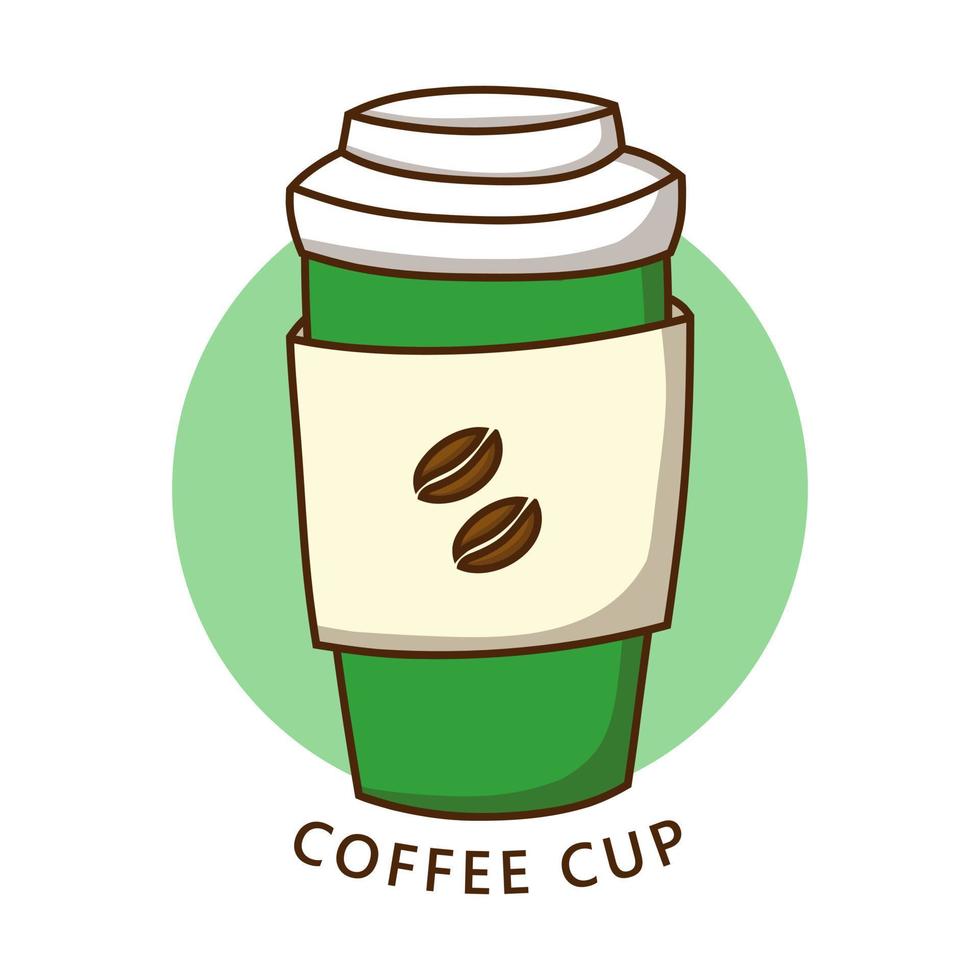 Coffee Cup Logo. Food and Drink Illustration. Fresh Drink Cup Icon Symbol vector