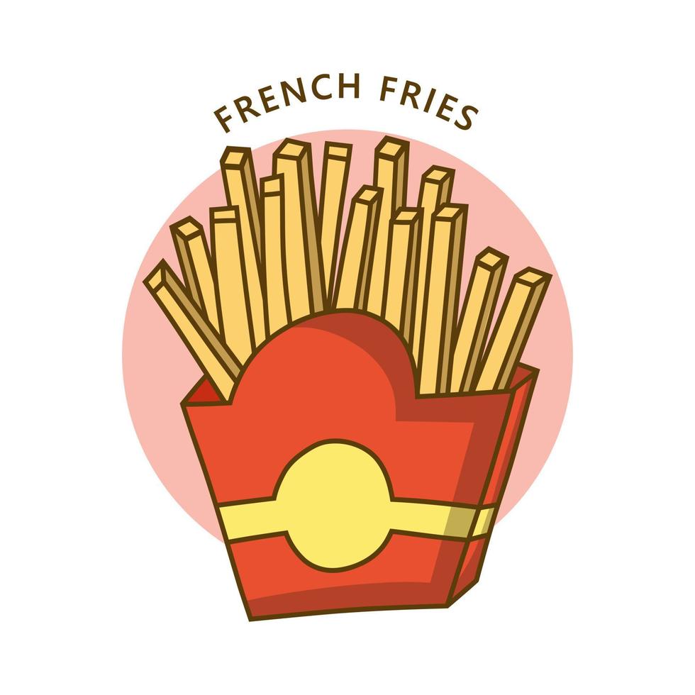 logotipo de papas fritas. ilustración de comida y bebida. símbolo de icono de harina de patata vector