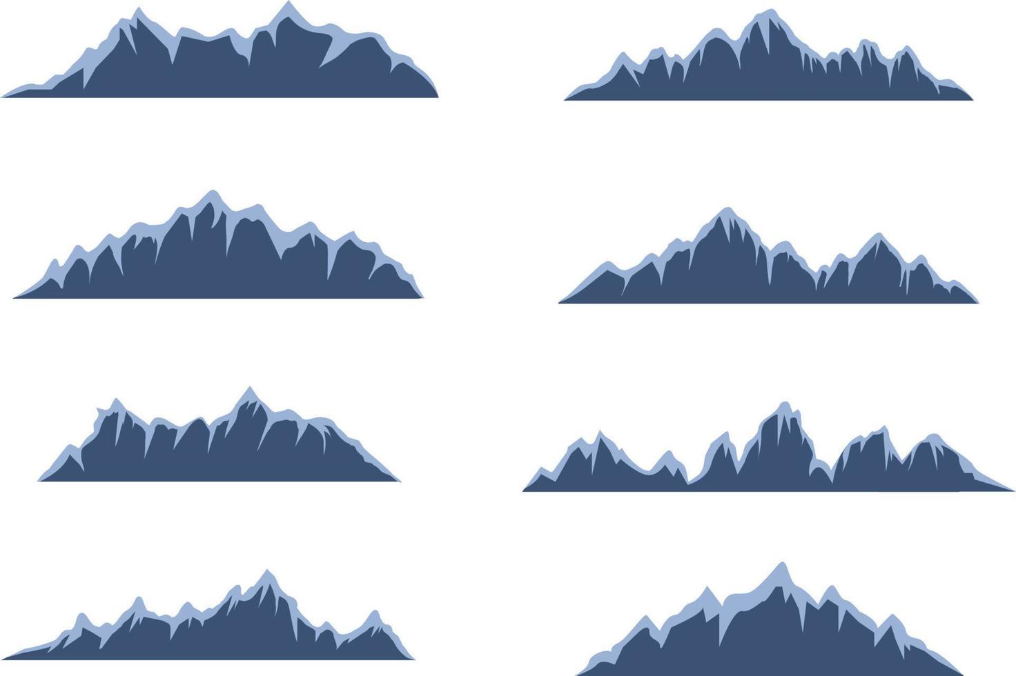 una colección de vectores de los alpes nevados