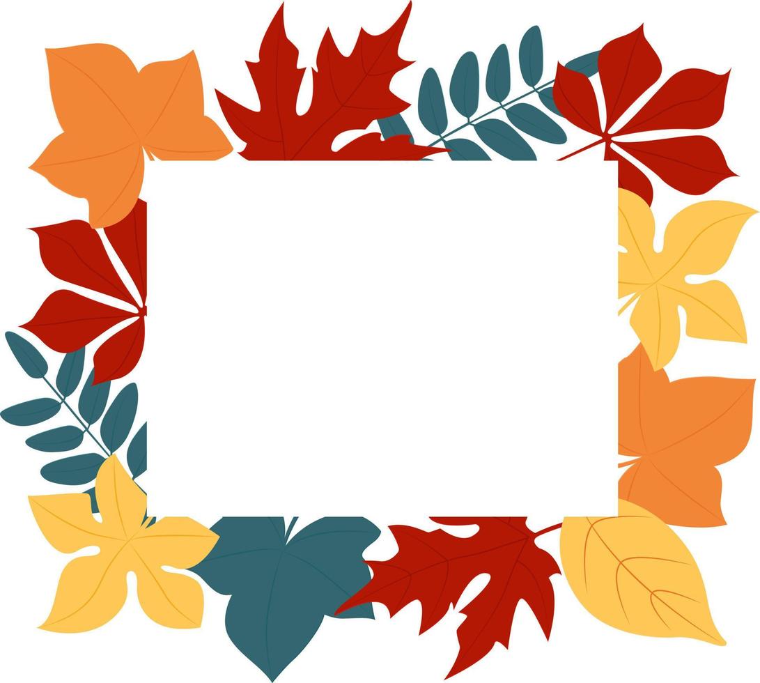 Autumn leaf frame vector illustration