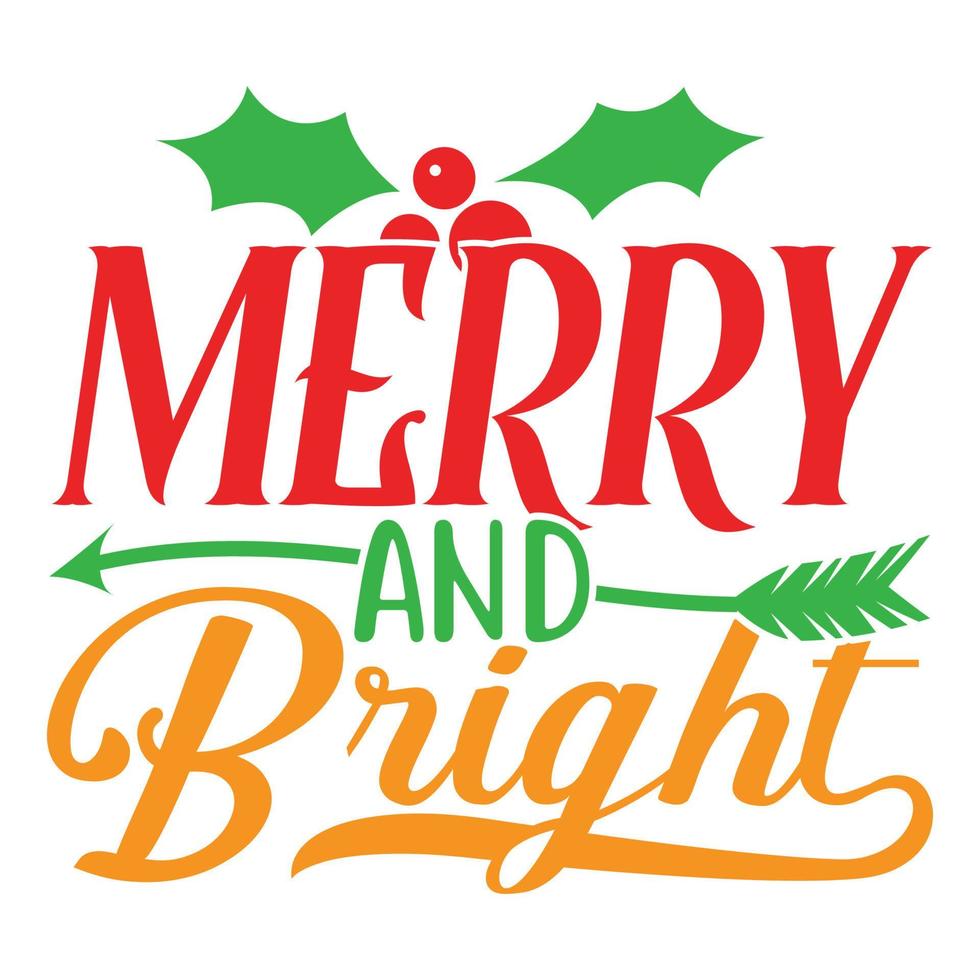 merry and bright, holiday event christmas design, christmas candle t shirt template vector