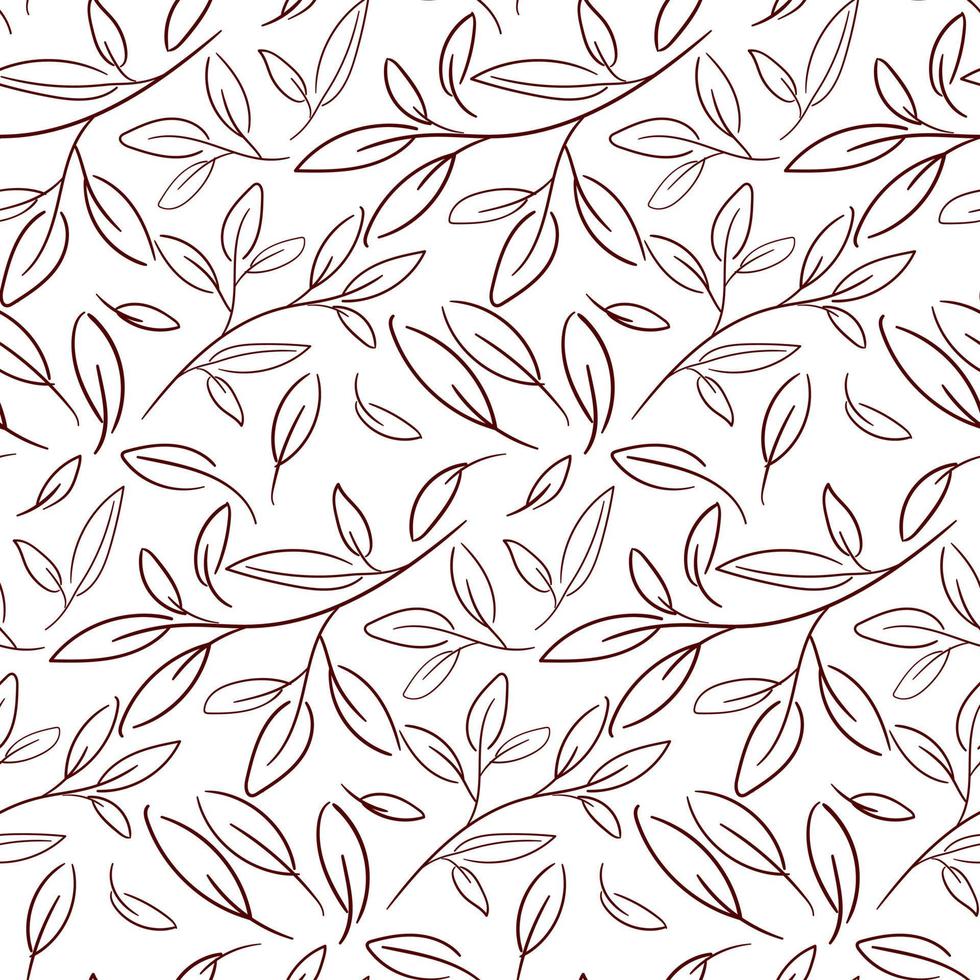 The texture of the leaves with red lines on a white background. Abstract drawing in a botanical theme. It is used for printing on textiles and paper. Gift wrapping. vector