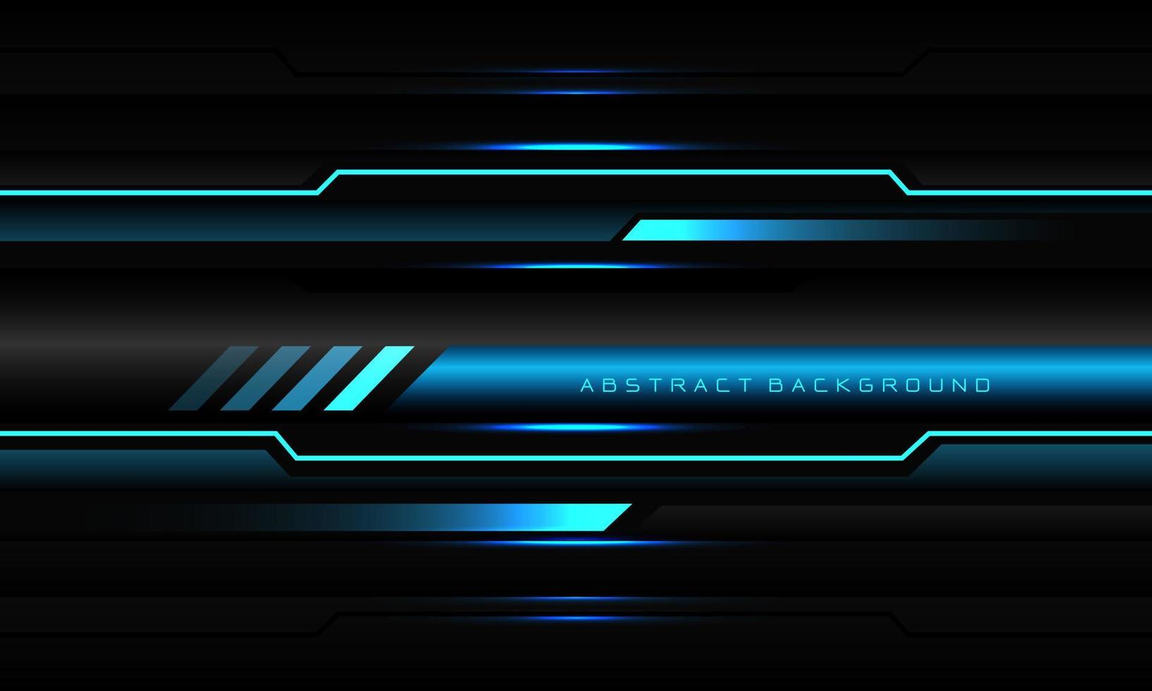 línea azul metálica abstracta banner de línea geométrica cibernética negra en diseño de patrón metálico negro vector de fondo de tecnología futurista de lujo ultramoderno