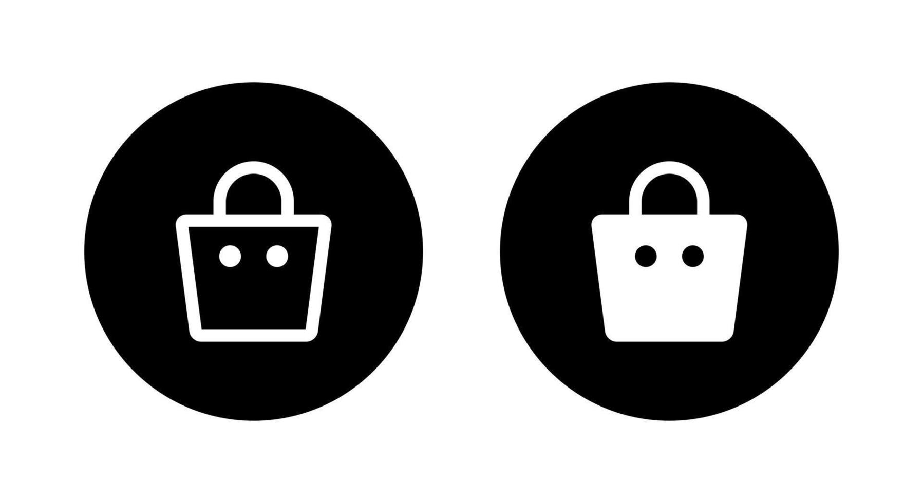 Online shop, shopping bag icon vector isolated on circle background