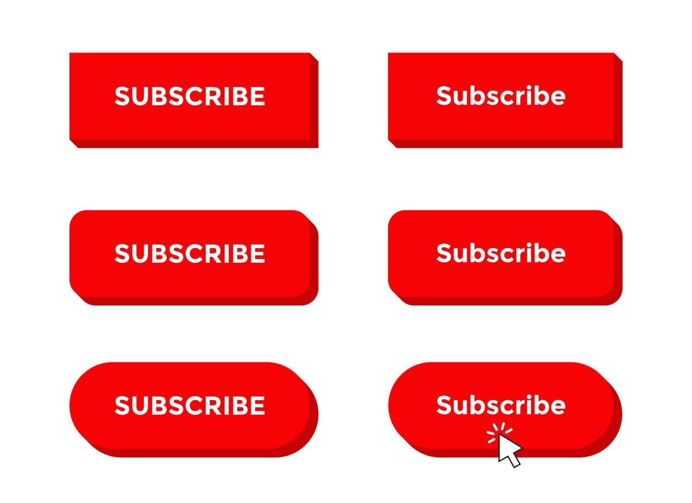 Click 3d subscribe button icon vector. Elements of channel subscriptions vector