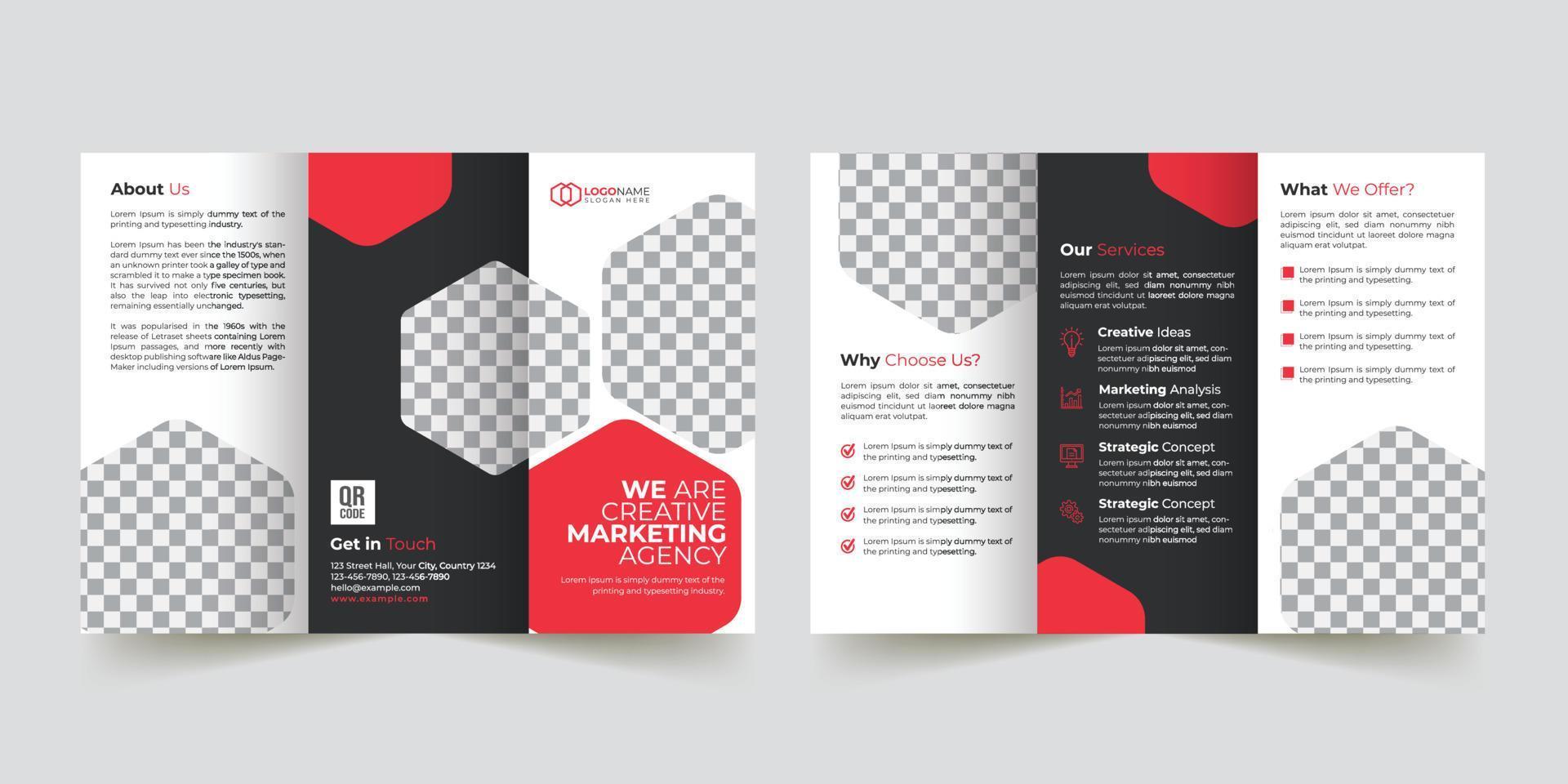 Creative Modern Corporate Tri-Fold Brochure Template Design vector