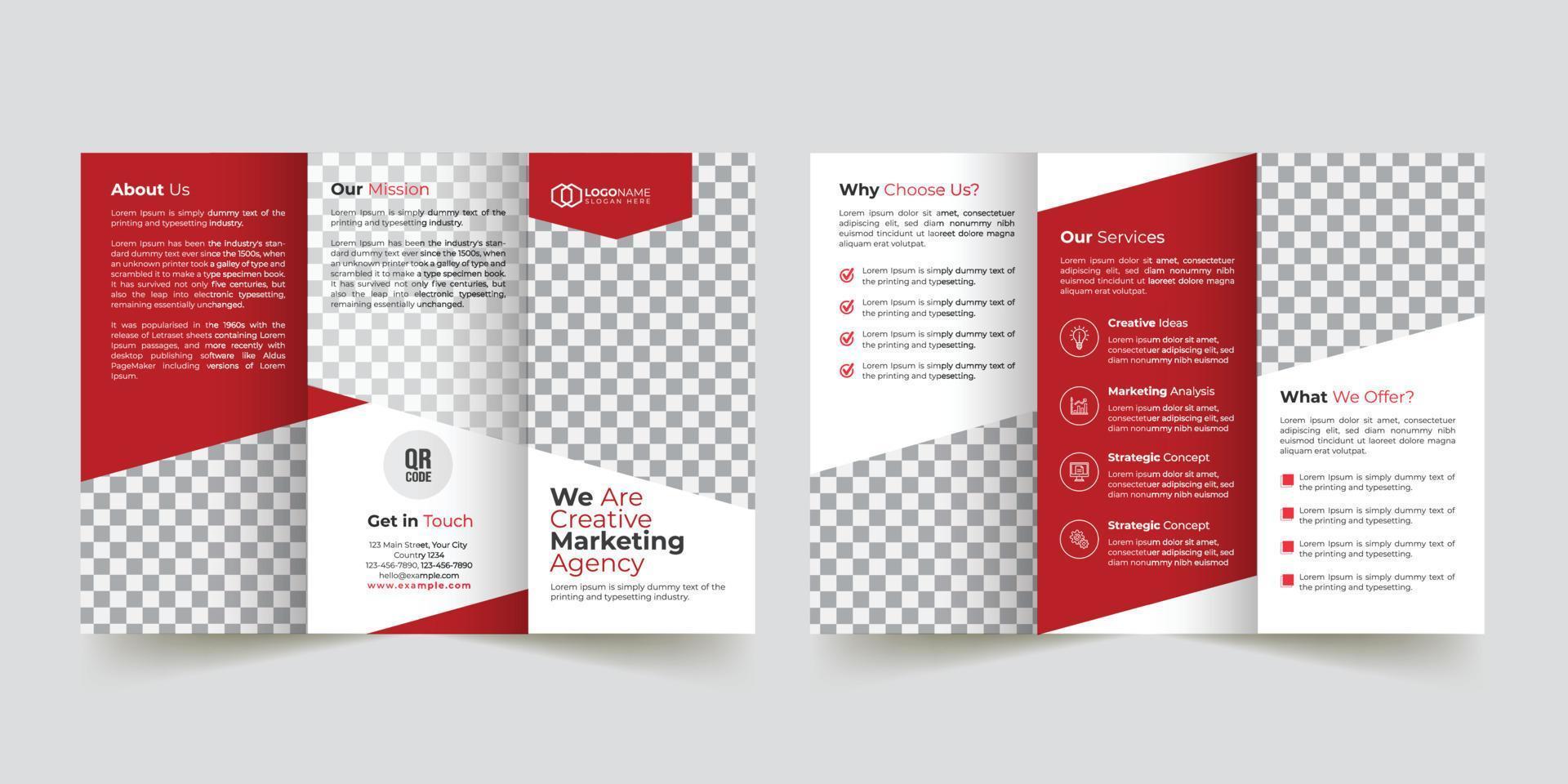 Creative Modern Corporate Tri-Fold Brochure Template Design vector