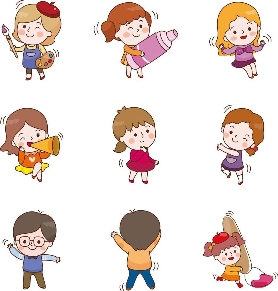 kids vector illustration set