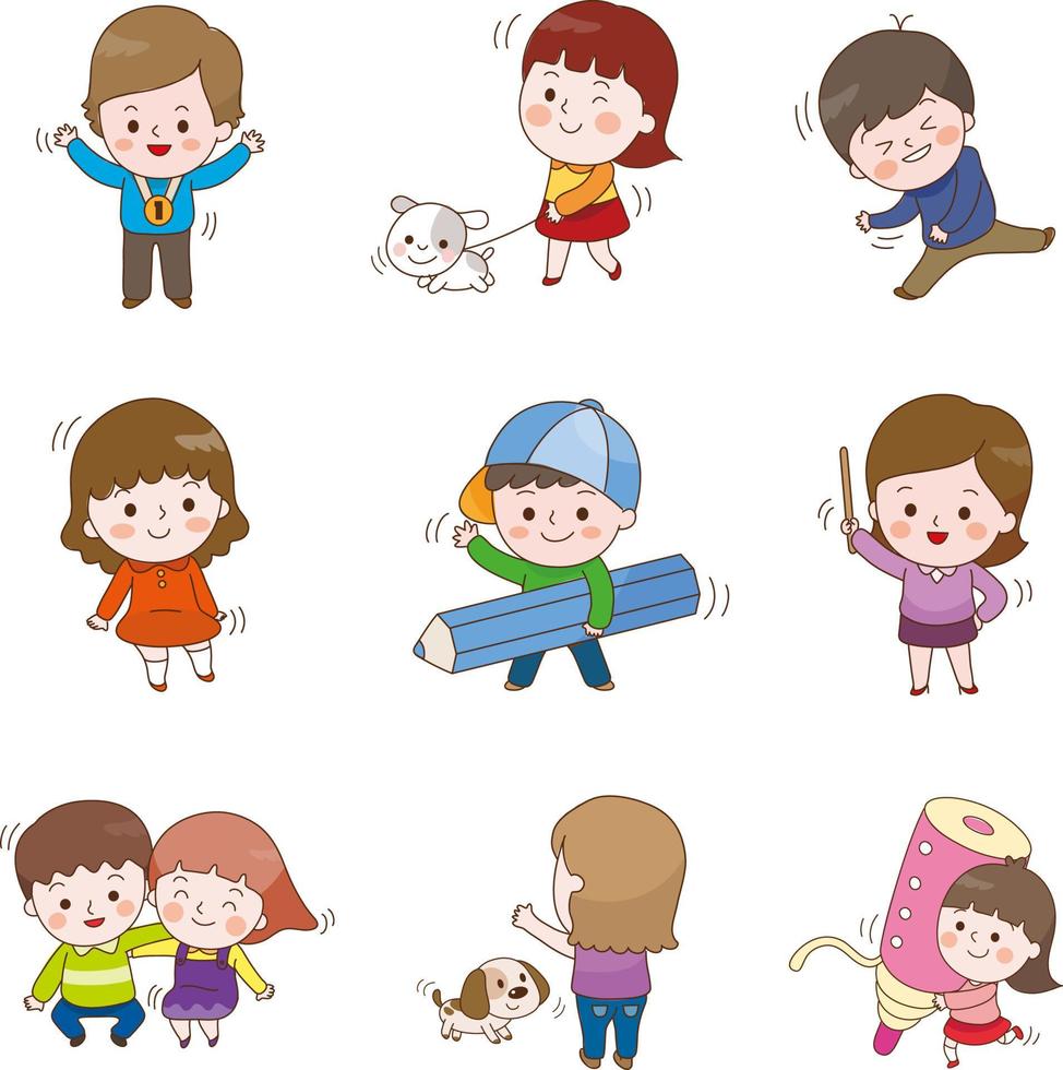 kids vector illustration set