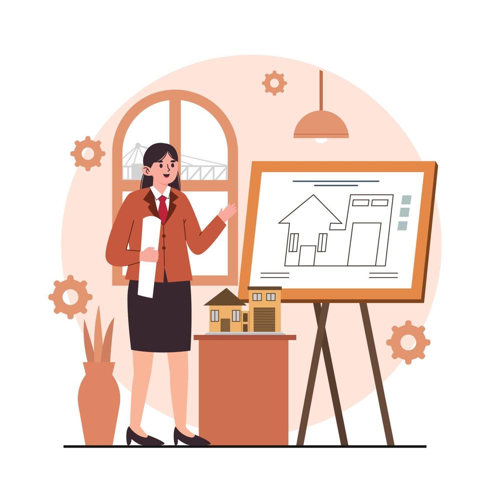 Architect Designing Buildings vector