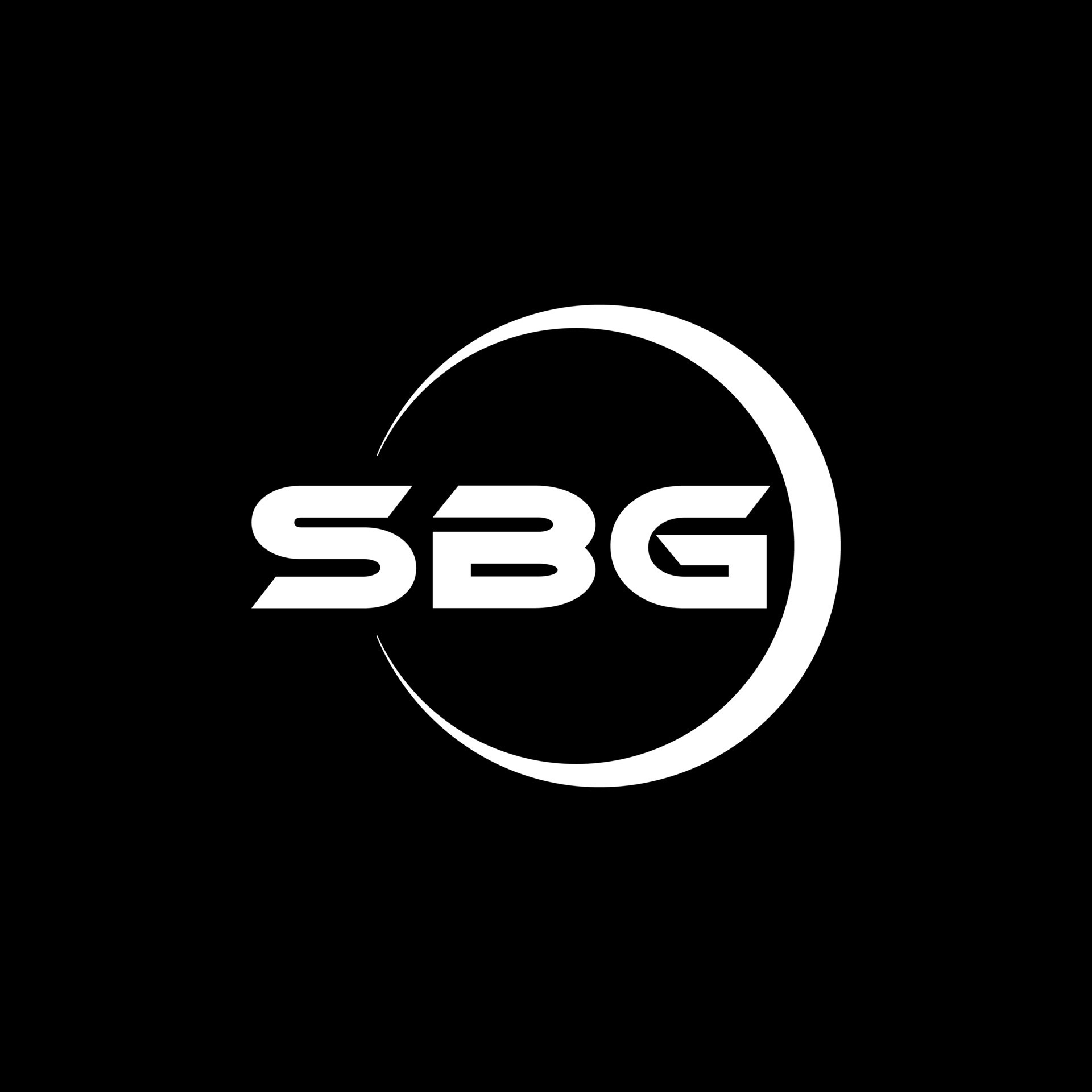 diseño de logotipo de letra sbg con fondo negro en illustrator