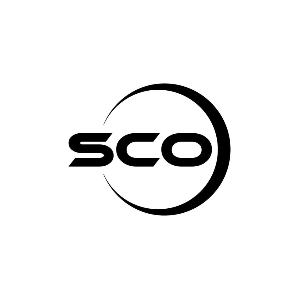 SCO letter logo design in illustrator. Vector logo, calligraphy designs for logo, Poster, Invitation, etc.