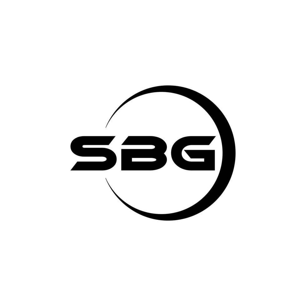 SBG letter logo design with white background in illustrator. Vector logo, calligraphy designs for logo, Poster, Invitation, etc.