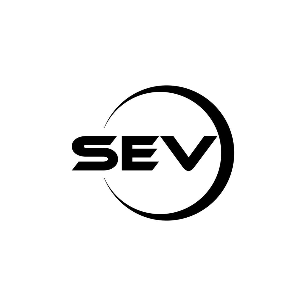 diseño de logotipo de letra sev en ilustrador. logotipo vectorial, diseños de caligrafía para logotipo, afiche, invitación, etc. vector