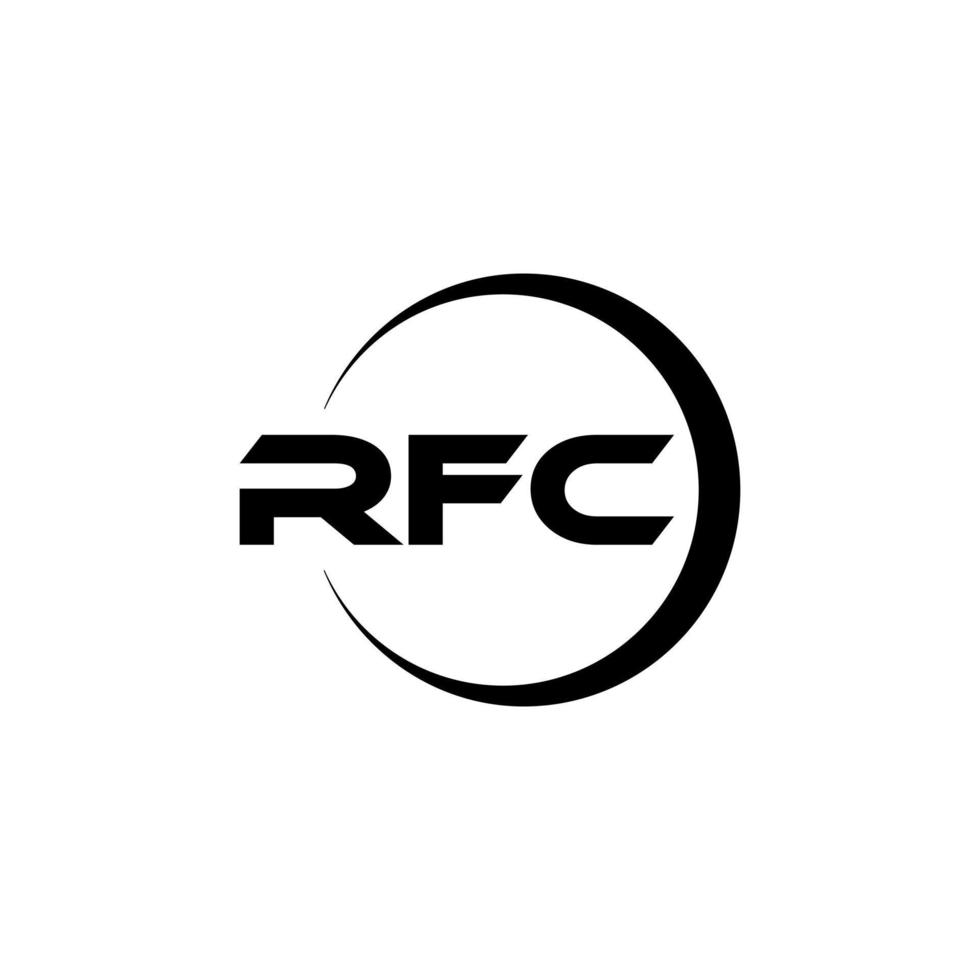 diseño de logotipo de letra rfc en ilustrador. logotipo vectorial, diseños de caligrafía para logotipo, afiche, invitación, etc. vector