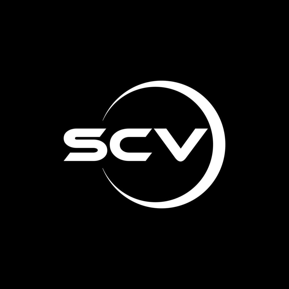 diseño de logotipo de letra scv en illustrator. logotipo vectorial, diseños de caligrafía para logotipo, afiche, invitación, etc. vector