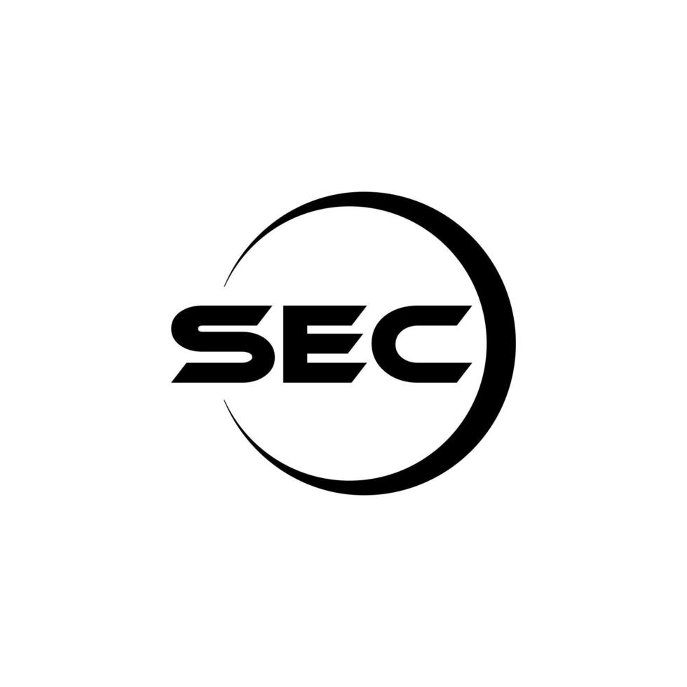 SEC letter logo design in illustrator. Vector logo, calligraphy designs for logo, Poster, Invitation, etc.