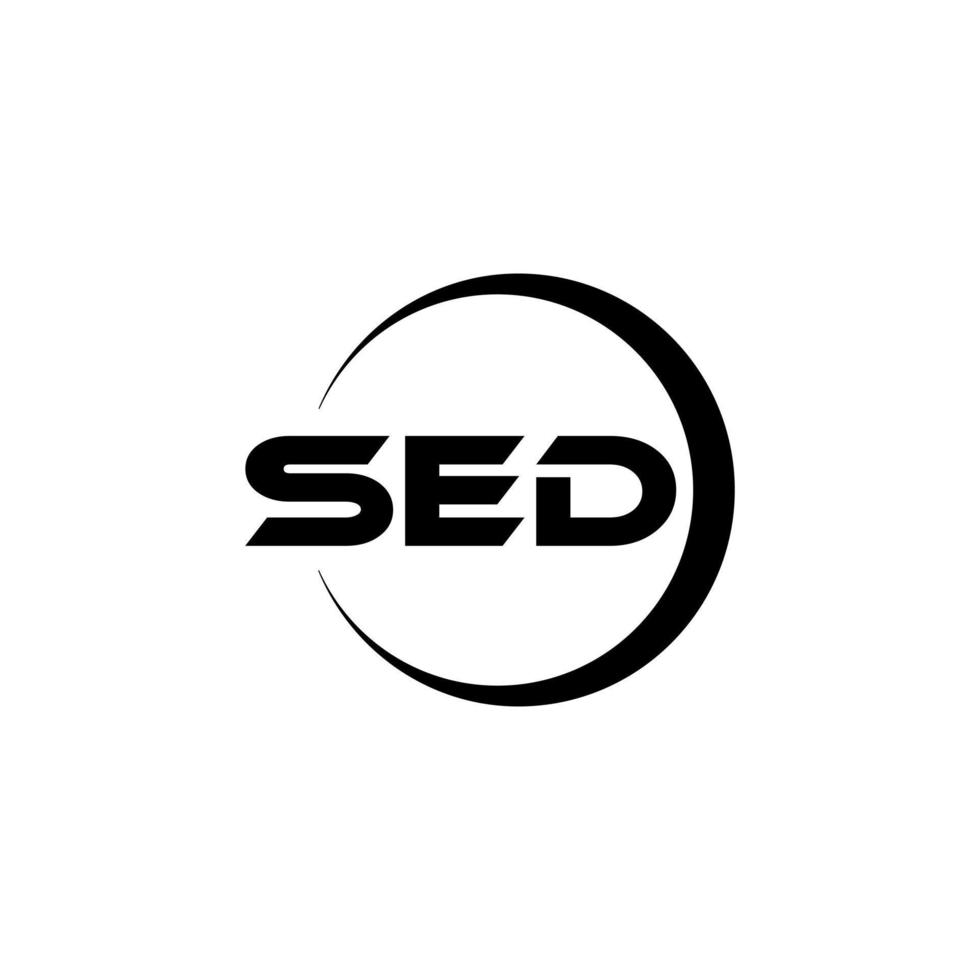 SED letter logo design in illustrator. Vector logo, calligraphy designs for logo, Poster, Invitation, etc.