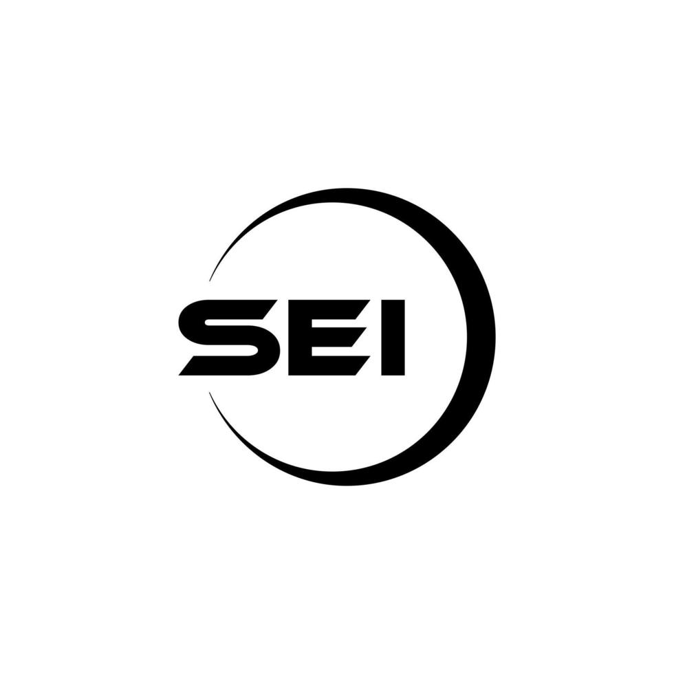 SEI letter logo design in illustrator. Vector logo, calligraphy designs for logo, Poster, Invitation, etc.