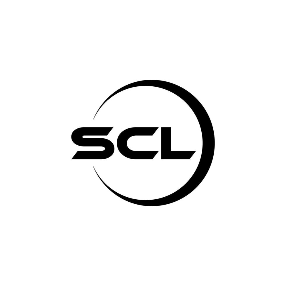 SCL letter logo design in illustrator. Vector logo, calligraphy designs for logo, Poster, Invitation, etc.