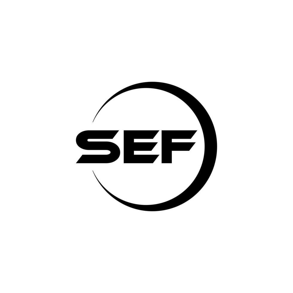 SEF letter logo design in illustrator. Vector logo, calligraphy designs for logo, Poster, Invitation, etc.