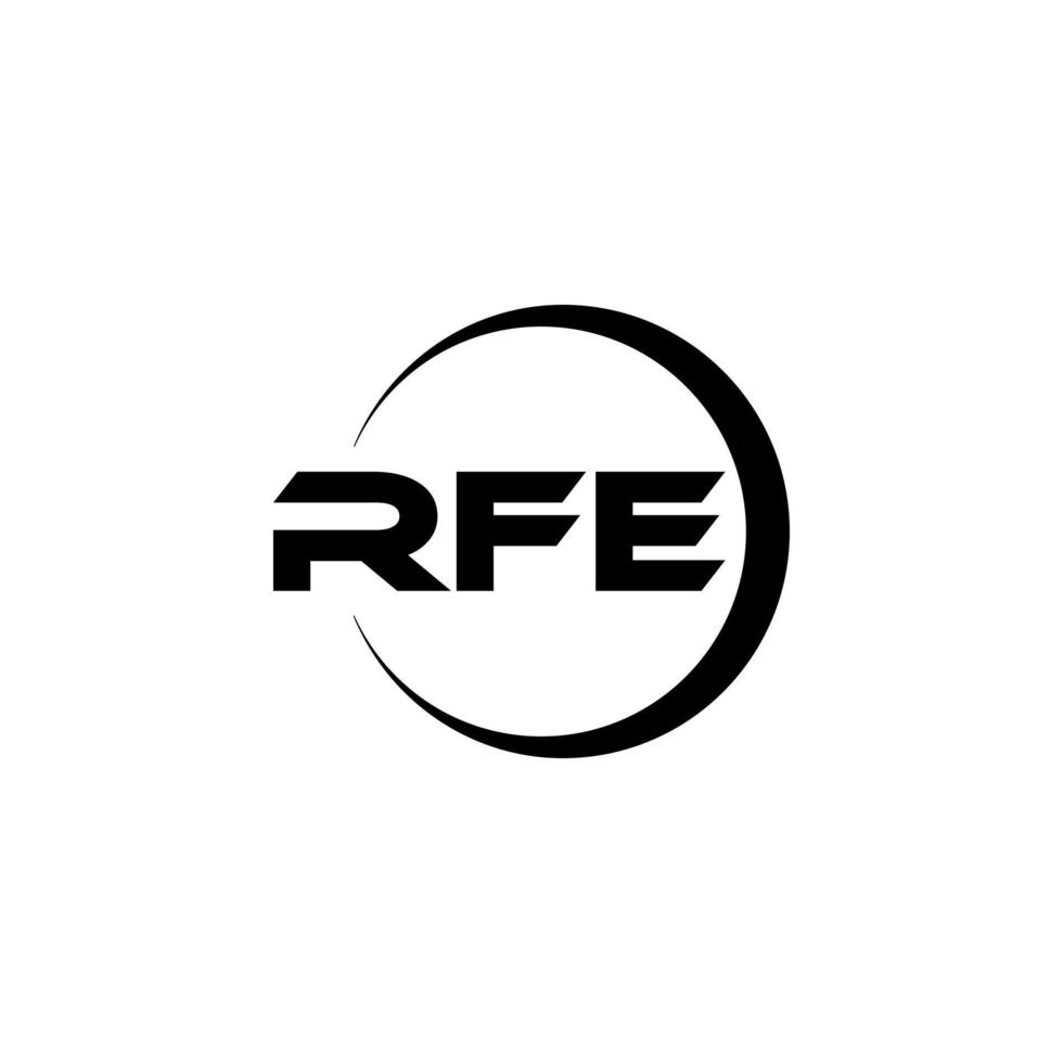 RFE letter logo design in illustrator. Vector logo, calligraphy designs for logo, Poster, Invitation, etc.
