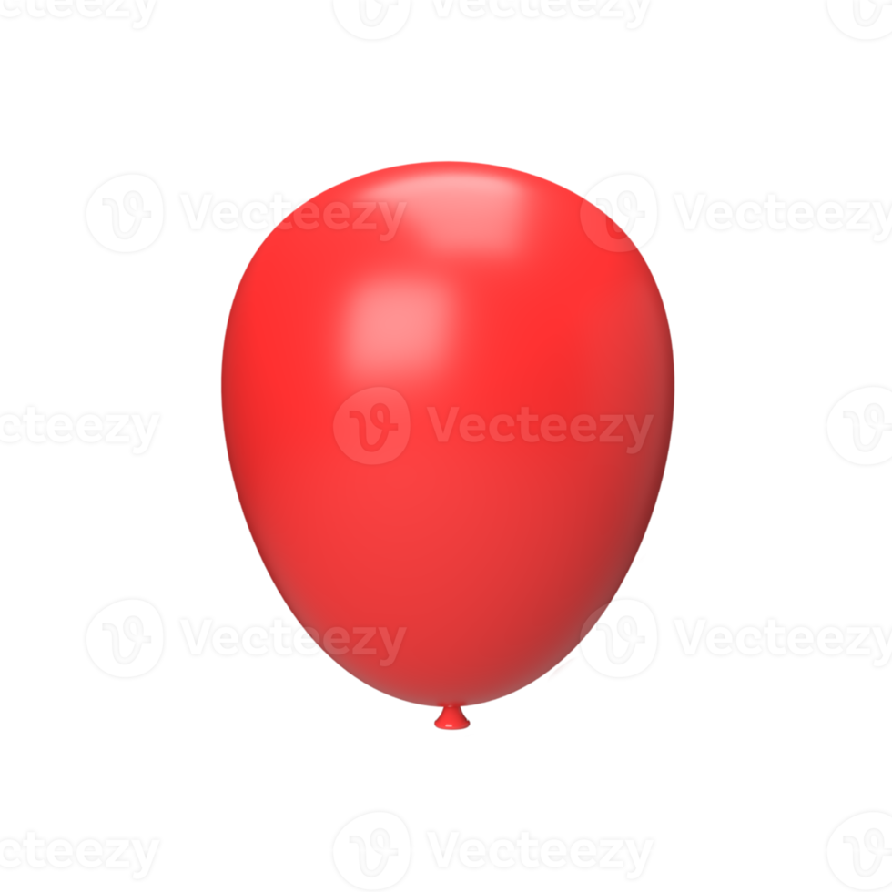 roter Ballon. 3D-Rendering png