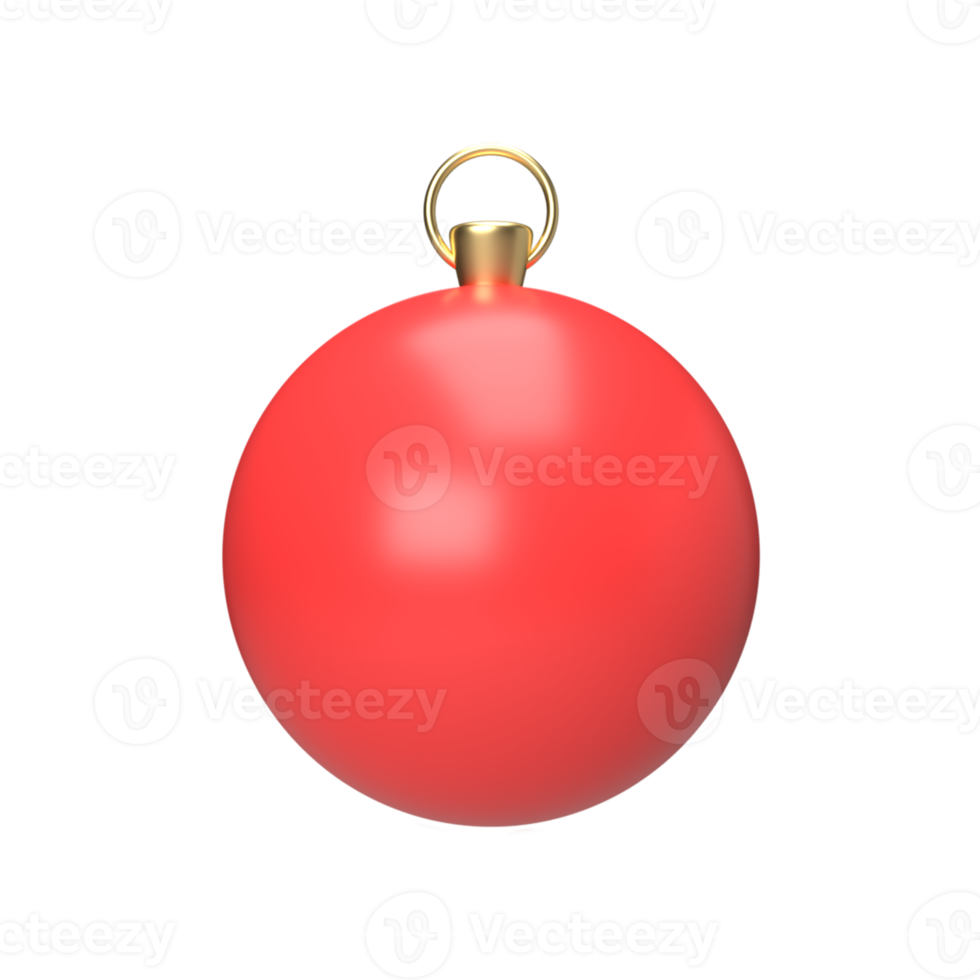 Weihnachtskugelverzierung. 3D-Rendering png