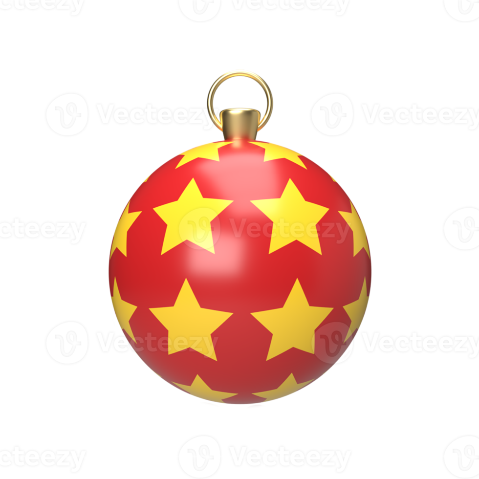 christmas ball ornament. 3d render png