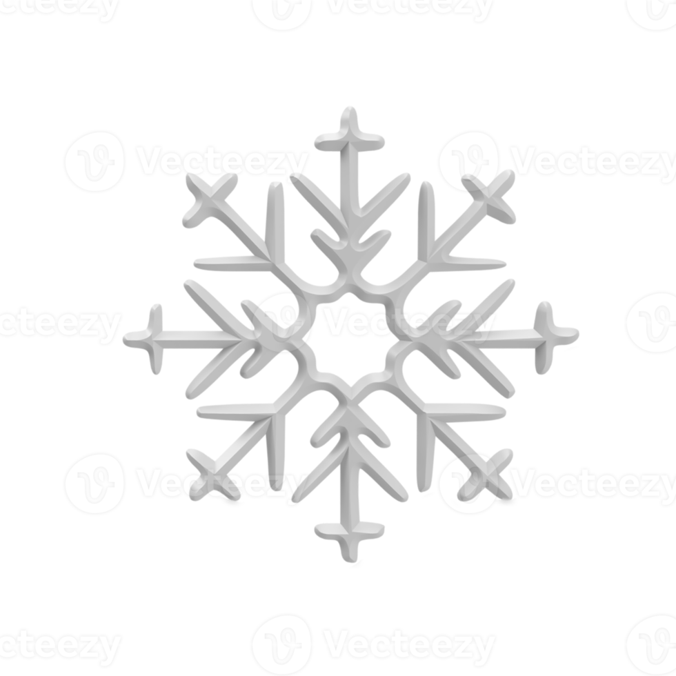 snow crystal. 3d render png