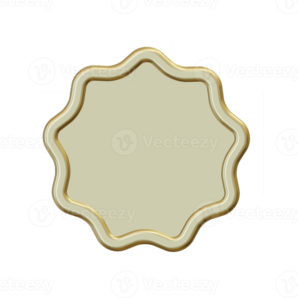 leere goldetiketten und abzeichen. 3D-Rendering png