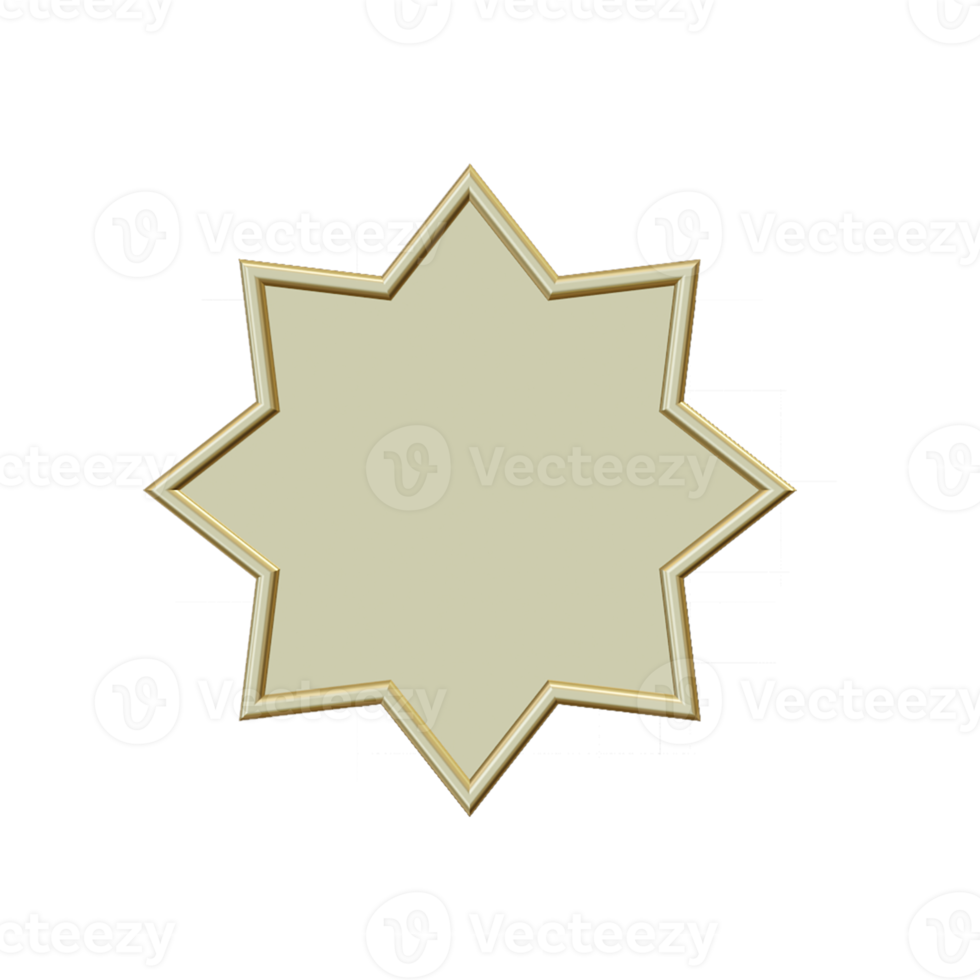 blank gold labels and badge. 3d render png