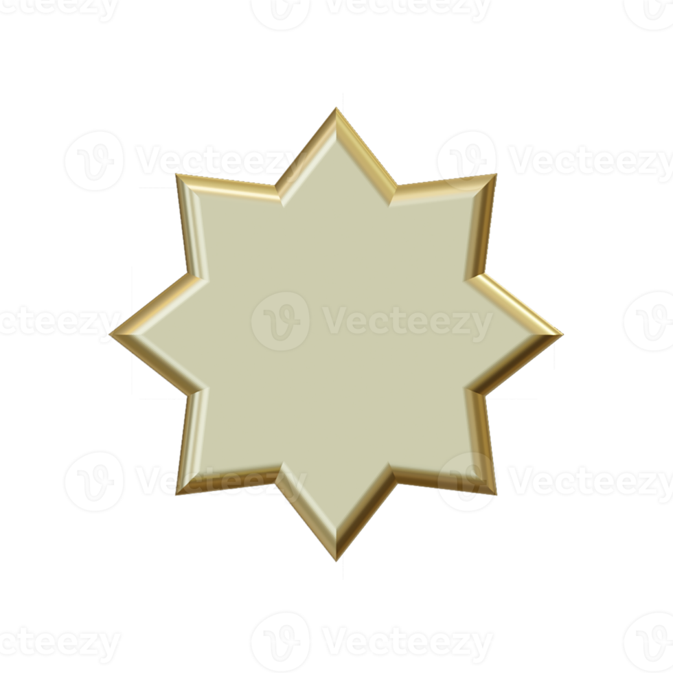 blank gold labels and badge. 3d render png